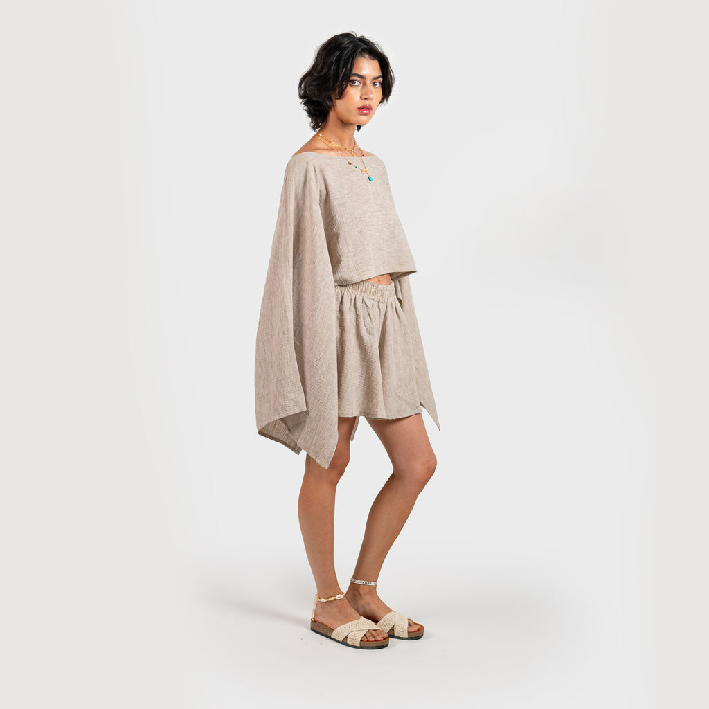 Desert Light Flowy Off-Shoulder Blouse