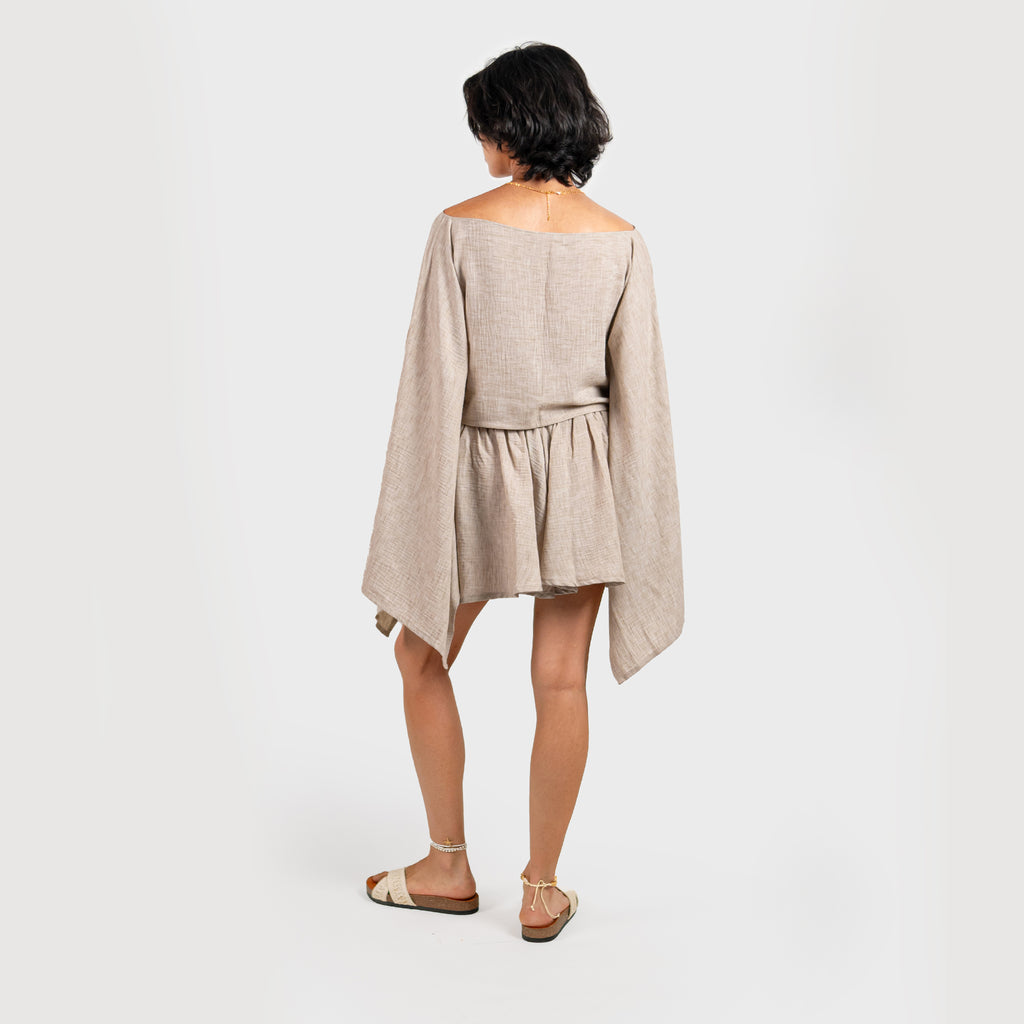 Desert Light Flowy Off-Shoulder Blouse